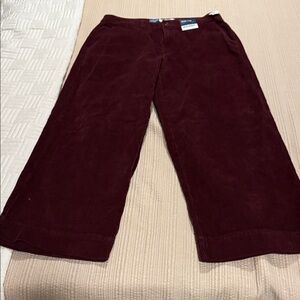 Old Navy Maroon Corduroy Wide Leg Pants